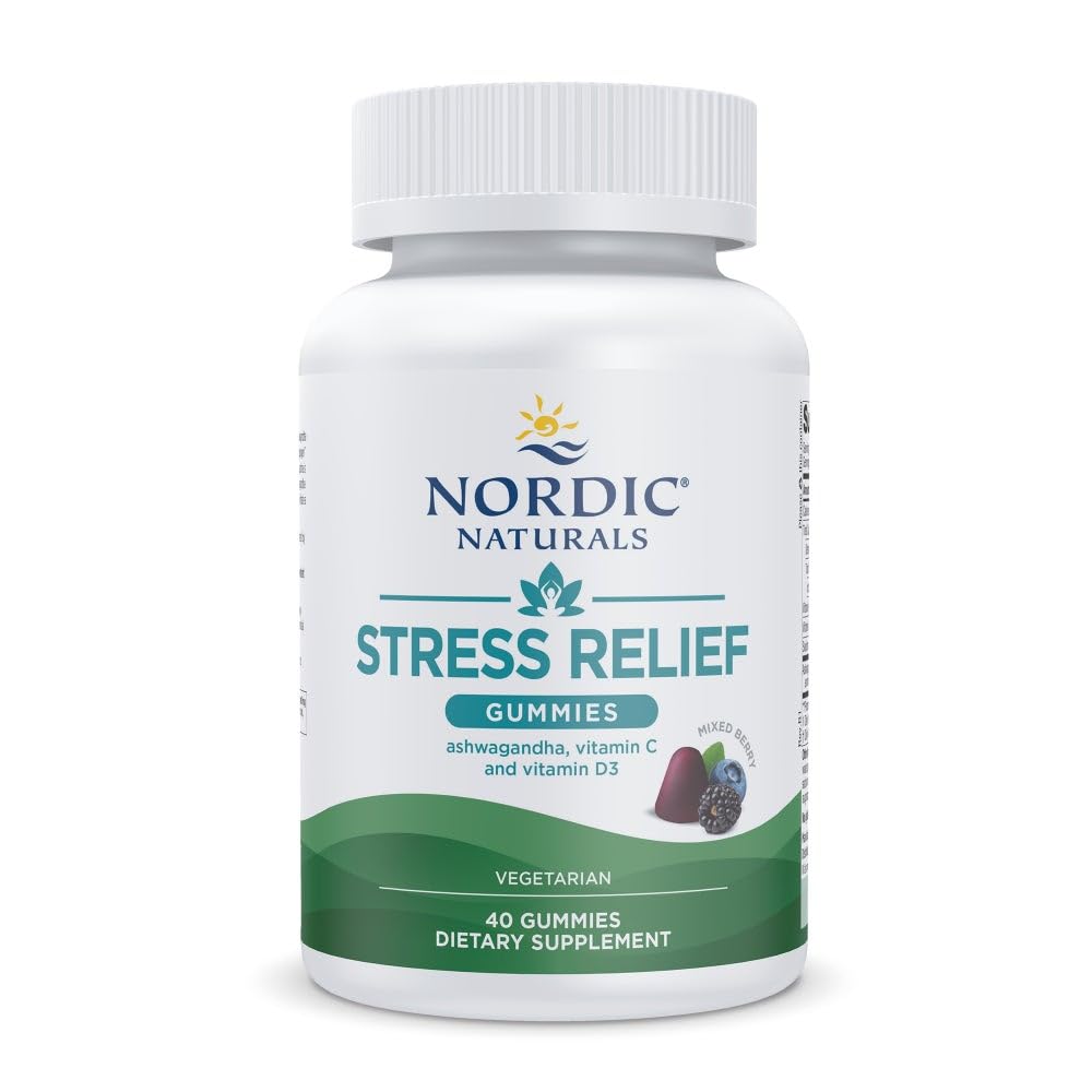 Nordic Naturals Stress Relief Gummies, Mixed Berry, 40 Gummy Supplements, Supports Daily Mood and Immune System Health, Non-GMO, Vegetarian, 20 Servings - dailyvitalstore