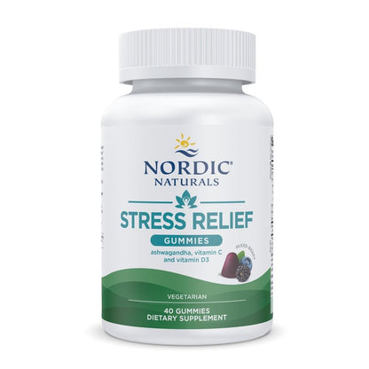 Nordic Naturals Stress Relief Gummies, Mixed Berry, 40 Gummy Supplements, Supports Daily Mood and Immune System Health, Non-GMO, Vegetarian, 20 Servings - dailyvitalstore
