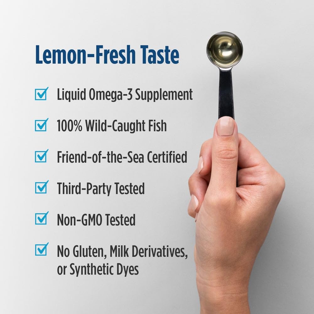 Nordic Naturals Ultimate Omega Xtra Liquid, Lemon Flavor - 8 oz - 3400 mg Omega-3 + 1000 IU Vitamin D3 - EPA & DHA - Brain, Heart, Joint, & Immune Health - Non-GMO - 48 Servings - dailyvitalstore