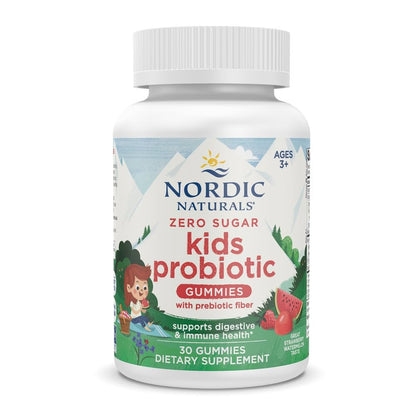 Nordic Naturals Vegan Probiotic Gummies Bundle - Zero Sugar Kids Probiotic Gummies - Strawberry Watermelon Flavor - 30 Gummies, Zero Sugar Probiotic Gummies - Strawberry Watermelon Flavor - 40 Gummies - dailyvitalstore