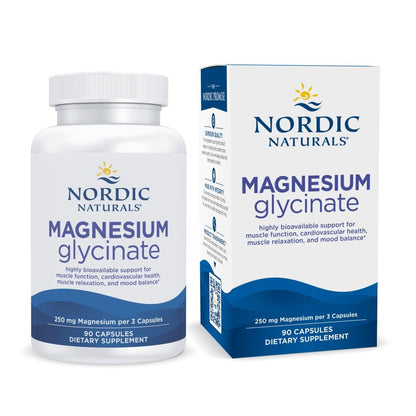 Nordic Naturals Vegetarian Magnesium Glycinate Capsules, Unflavored, 90 Count - 250mg Magnesium per Serving - Highly Bioavailable Support for Muscle & Cardiovascular - dailyvitalstore
