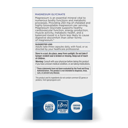 Nordic Naturals Vegetarian Magnesium Glycinate Capsules, Unflavored, 90 Count - 250mg Magnesium per Serving - Highly Bioavailable Support for Muscle & Cardiovascular - dailyvitalstore