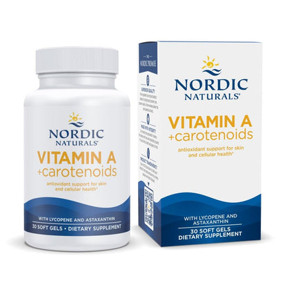Nordic Naturals Vitamin A + Carotenoids, Unflavored - 30 Soft Gels - Lycopene & Astaxanthin - Supports Skin, Cellular Health - Non-GMO - 30 Servings - dailyvitalstore
