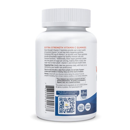 Nordic Naturals Vitamin C Extra Strength Gummies - Tangerine Flavor - 60 Gummies - 500 mg Vegan Vitamin C Supplement - Low-Sugar Immune - Support - 30 Servings - dailyvitalstore