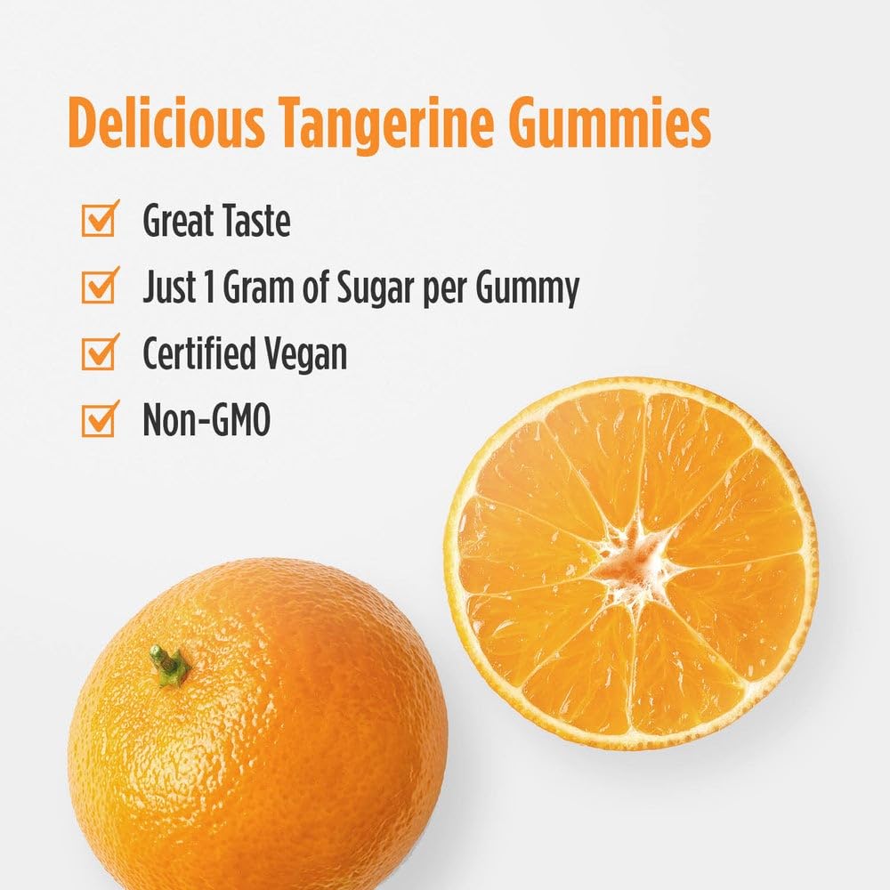 Nordic Naturals Vitamin C Extra Strength Gummies - Tangerine Flavor - 60 Gummies - 500 mg Vegan Vitamin C Supplement - Low-Sugar Immune - Support - 30 Servings - dailyvitalstore