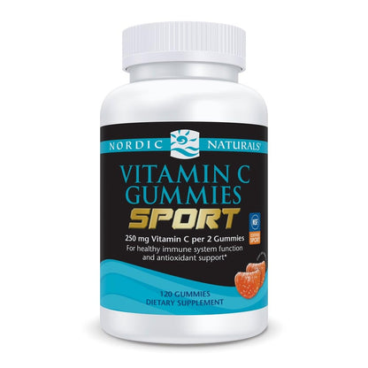 Nordic Naturals Vitamin C Gummies Sport, Tart Tangerine - 120 Gummies - 250 mg Vitamin C - Antioxidant Protection - NSF Certified - Non-GMO, Vegan - 60 Servings - dailyvitalstore