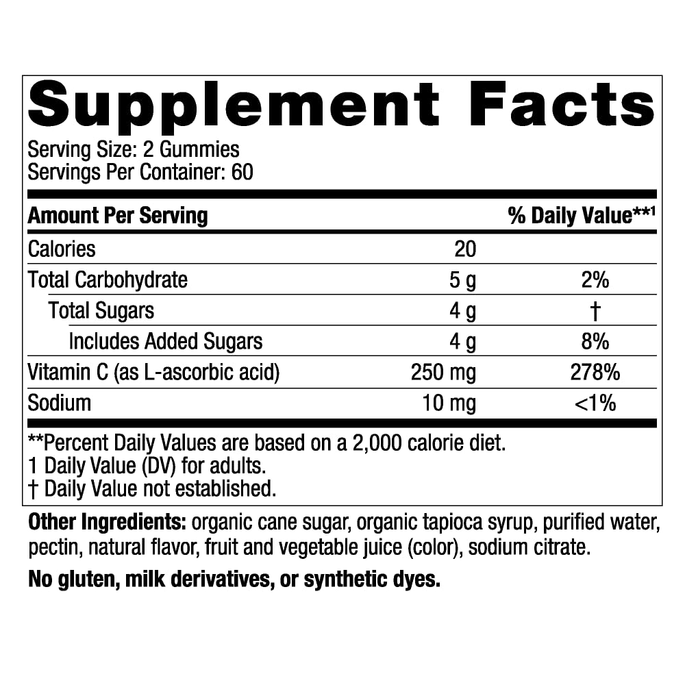 Nordic Naturals Vitamin C Gummies, Tart Tangerine - 120 Gummies - 250 mg Vitamin C - Immune Support, Antioxidant Protection, Child Growth & Development - Non-GMO, Vegan - 60 Servings (Pack of 2) - dailyvitalstore