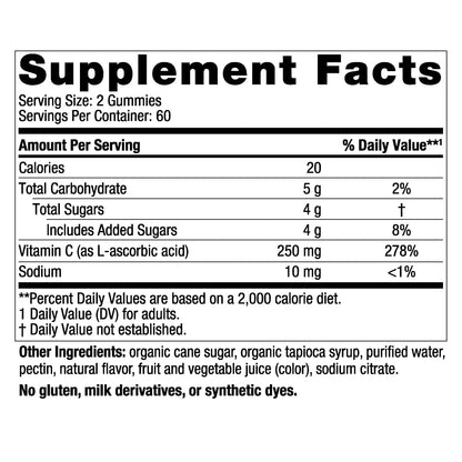 Nordic Naturals Vitamin C Gummies, Tart Tangerine - 120 Gummies - 250 mg Vitamin C - Immune Support, Antioxidant Protection, Child Growth & Development - Non-GMO, Vegan - 60 Servings (Pack of 2) - dailyvitalstore