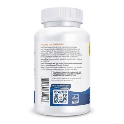Nordic Naturals Vitamin D3 Gummies, Wild Berry - 120 Gummies - 1000 IU Vitamin D3, 1.4 mg Iron - Great Taste - Healthy Bones, Mood & Immune System Function - Non-GMO - 120 Servings - dailyvitalstore