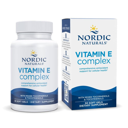Nordic Naturals Vitamin E Complex, Unflavored - 30 Soft Gels - 6 Forms of Vitamin E for Antioxidant Support - Cellular Protection - Non-GMO - 30 Servings - dailyvitalstore