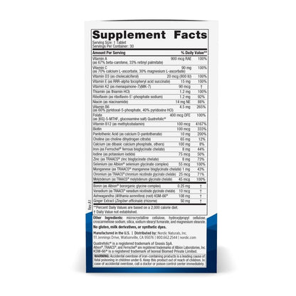 Nordic Naturals Women’s Multivitamin One Daily - Skin, Hair, Energy, & Bone Support - Immunity Supplement - 20 Essential Nutrients - 30 Tablets - 30 Servings - dailyvitalstore