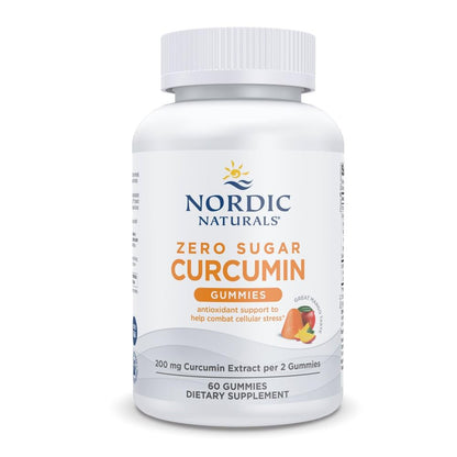 Nordic Naturals Zero Sugar Curcumin Gummies, Mango - 60 Gummies - 200 mg Optimized Curcumin Extract - Great Taste - Antioxidant Support, Healthy Metabolic Balance - Non-GMO, Vegan - 30 Servings - dailyvitalstore