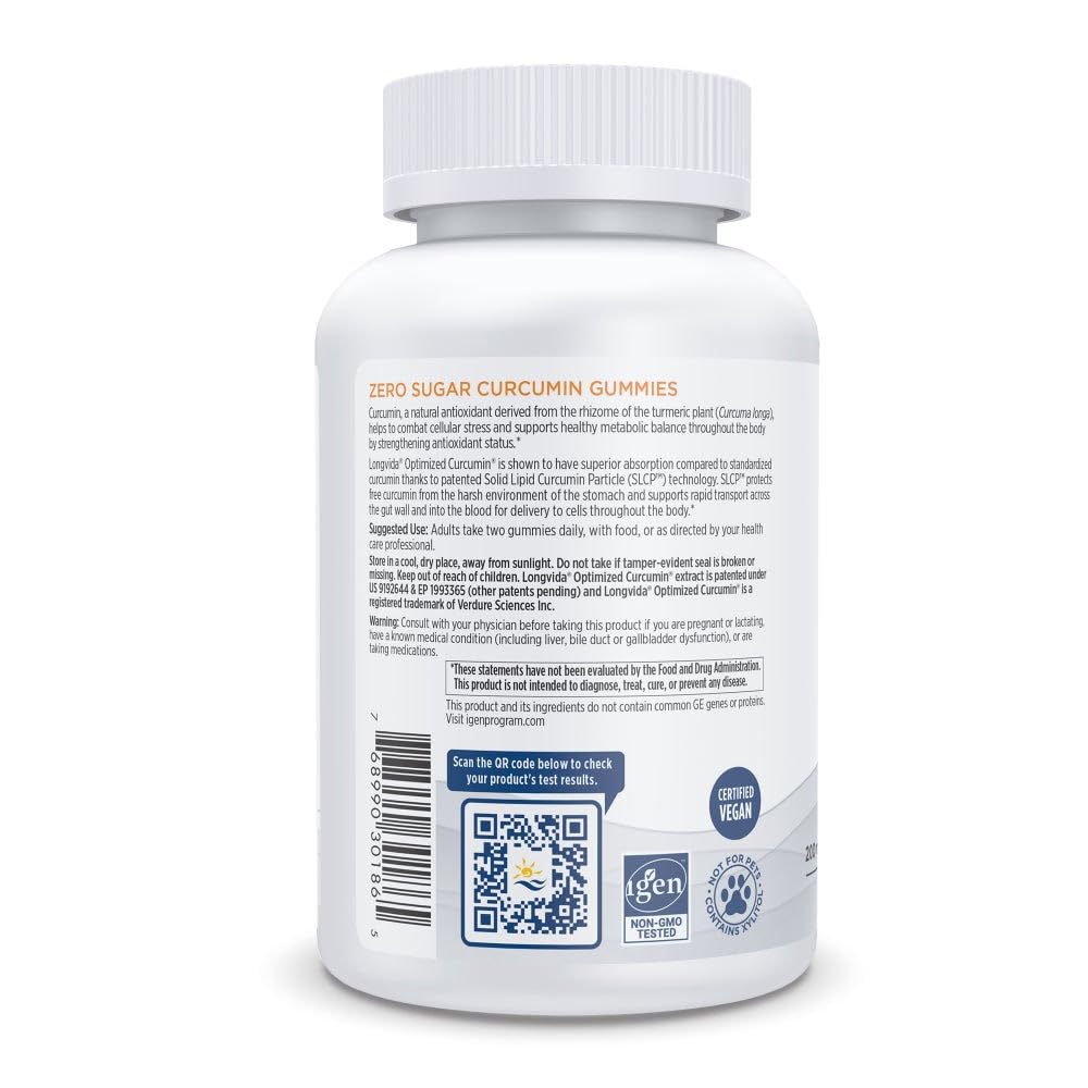 Nordic Naturals Zero Sugar Curcumin Gummies, Mango - 60 Gummies - 200 mg Optimized Curcumin Extract - Great Taste - Antioxidant Support, Healthy Metabolic Balance - Non-GMO, Vegan - 30 Servings - dailyvitalstore