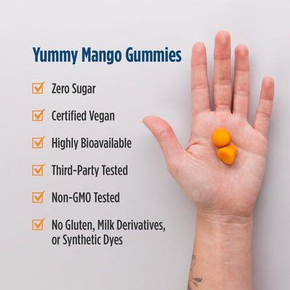 Nordic Naturals Zero Sugar Curcumin Gummies, Mango - 60 Gummies - 200 mg Optimized Curcumin Extract - Great Taste - Antioxidant Support, Healthy Metabolic Balance - Non-GMO, Vegan - 30 Servings - dailyvitalstore