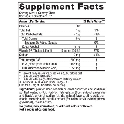 Nordic Naturals Zero Sugar DHA Prenatal Vitamin Gummies, Strawberry Orange Flavor - 27 Gummies - Supplements for Pregnancy - 600 mg Omega-3 Fish Oil and 400 IU Vitamin D3-27 Servings - dailyvitalstore