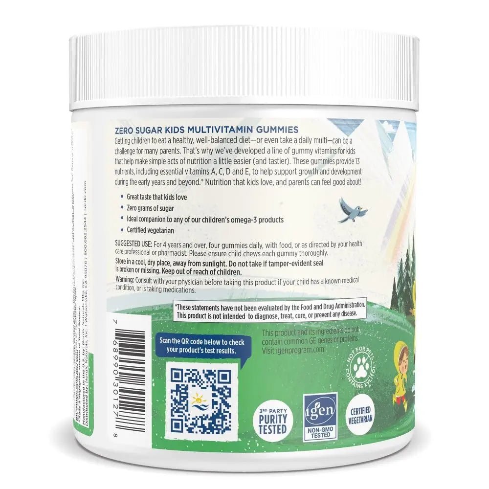 Nordic Naturals Zero Sugar Kids Multi Gummies, Orange Lemon - 120 Gummies - Great-Tasting Multivitamin for Ages 4+ - dailyvitalstore