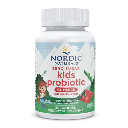 Nordic Naturals Zero Sugar Kids Probiotic Gummies - Strawberry Watermelon Flavor - 30 Gummies - Supports Digestive Wellness & Immune Health - Non-GMO - Third Party Tested - Vegan - 30 Servings - dailyvitalstore