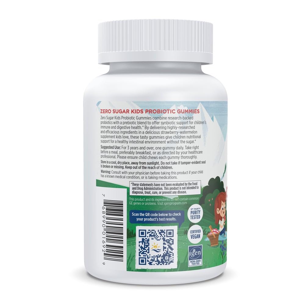 Nordic Naturals Zero Sugar Kids Probiotic Gummies - Strawberry Watermelon Flavor - 30 Gummies - Supports Digestive Wellness & Immune Health - Non-GMO - Third Party Tested - Vegan - 30 Servings - dailyvitalstore
