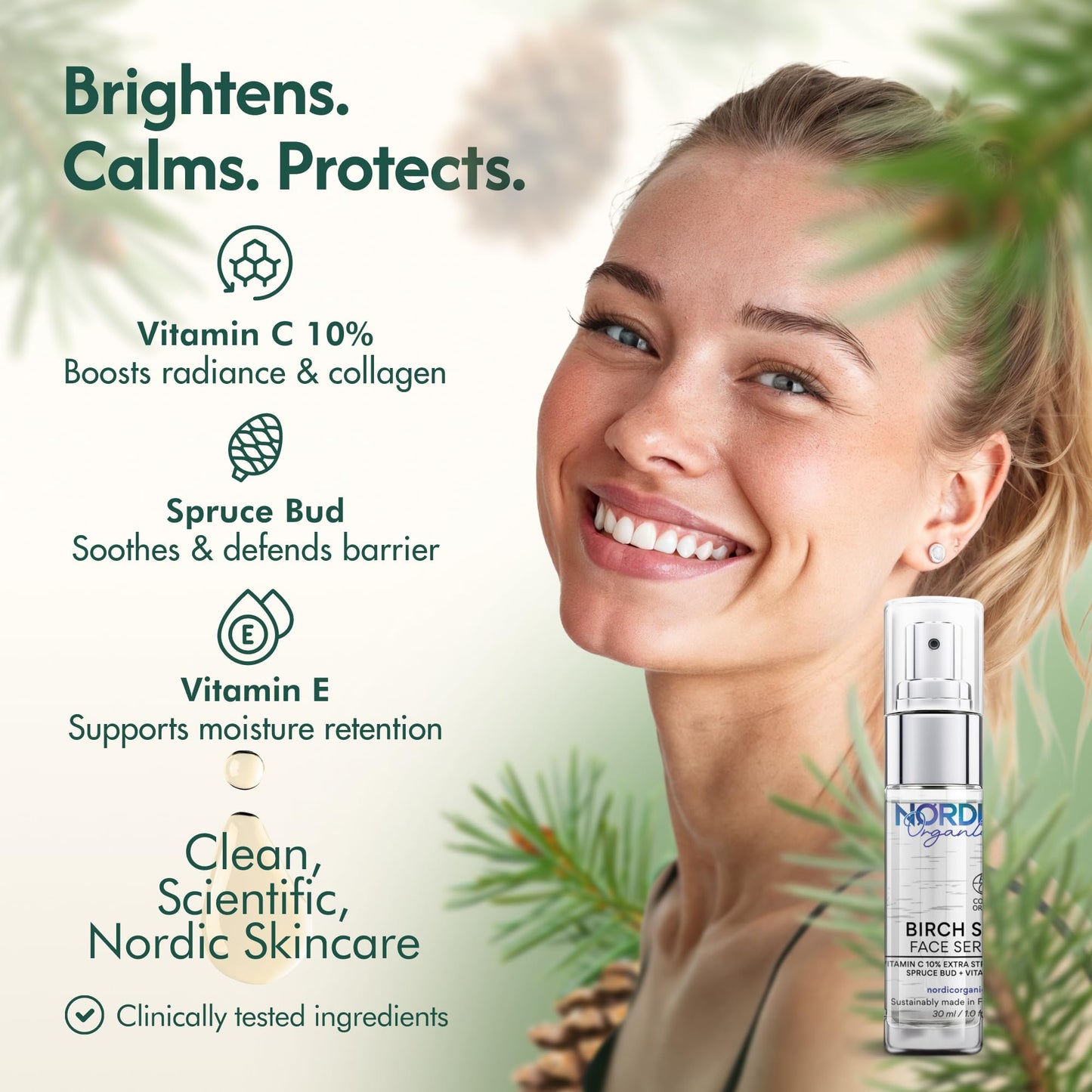 Nordic Organic Birch Sap Face Mist – COSMOS Certified Organic Formula with Hyaluronic Acid & Chaga Mushroom, Fragrance Free, Made in Finland 3.38 oz (100 ml), 1 Bottle - dailyvitalstore