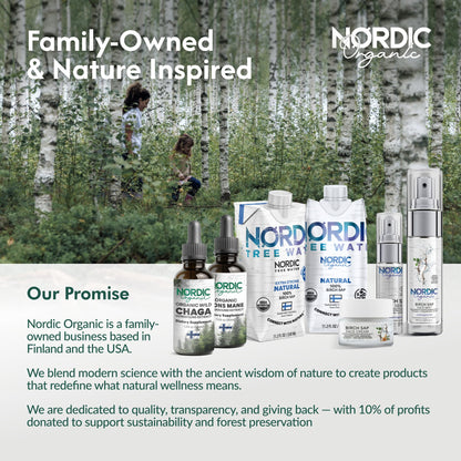 Nordic Organic Birch Sap Face Mist – COSMOS Certified Organic Formula with Hyaluronic Acid & Chaga Mushroom, Fragrance Free, Made in Finland 3.38 oz (100 ml), 1 Bottle - dailyvitalstore