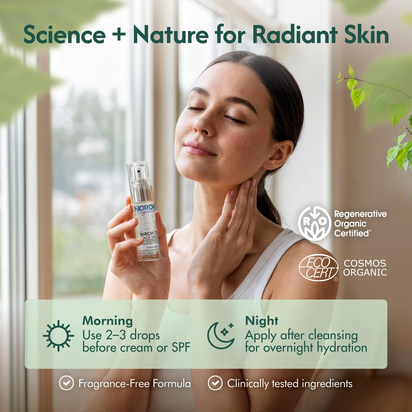 Nordic Organic Birch Sap Face Mist – COSMOS Certified Organic Formula with Hyaluronic Acid & Chaga Mushroom, Fragrance Free, Made in Finland 3.38 oz (100 ml), 1 Bottle - dailyvitalstore