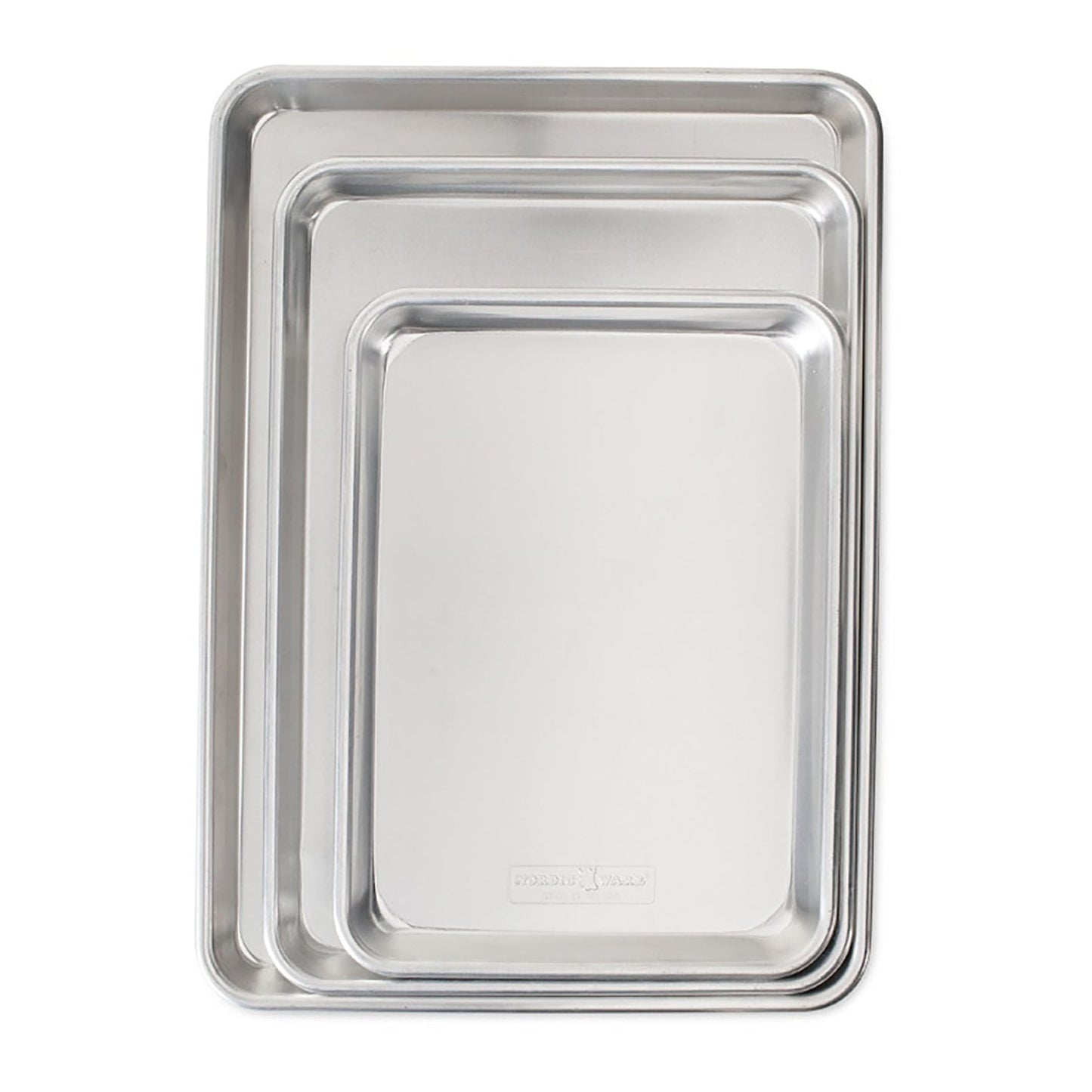 Nordic Ware Naturals 3 Piece Set - USA Made Aluminum Commercial Quality Sheet Pan for Baking or Roasting, Encapsulated Galvanized Steel Rim Prevents Warping; Half Sheet, Jelly Roll and Quarter Sheet - dailyvitalstore