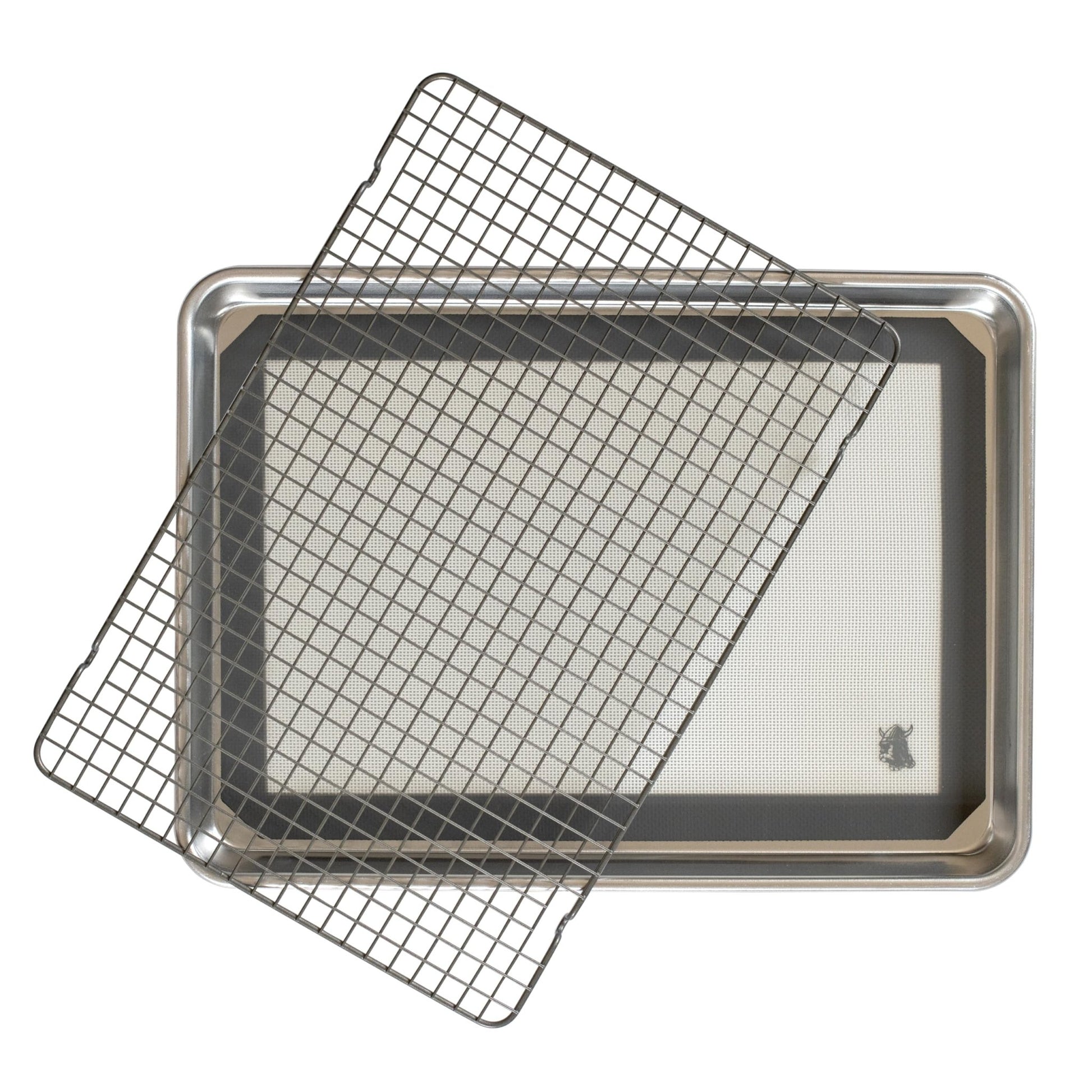 Nordic Ware Naturals Half Sheet Pan, Deluxe Silicone Liner and Cooling Rack, Cookie or Roasting Bakers Set - dailyvitalstore