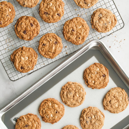 Nordic Ware Naturals Half Sheet Pan, Deluxe Silicone Liner and Cooling Rack, Cookie or Roasting Bakers Set - dailyvitalstore