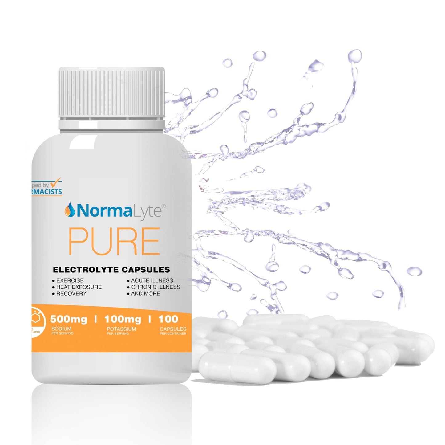 NormaLyte Electrolyte Capsules - Replenish Electrolytes for Peak Performance - Hydration Salt Pills with Essential Minerals for Energy Boost, and Muscle Recovery - 100ct/Bottle - dailyvitalstore