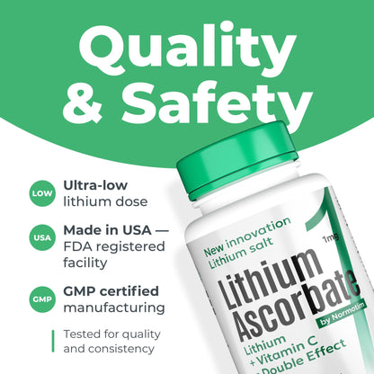 NORMOTIM Lithium Supplement 1 mg Tablets – Non-Drowsy Calm & Focus Support – Memory & Mental Clarity – Fast Dissolve – Compare to Lithium Orotate - dailyvitalstore