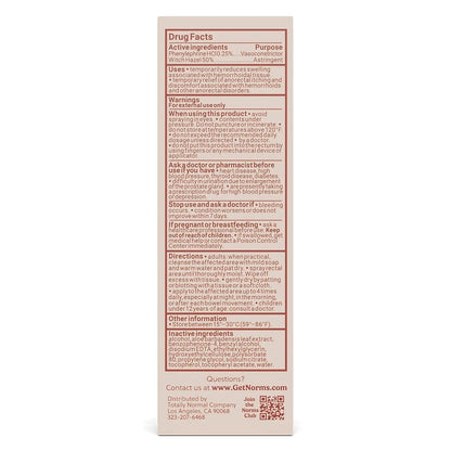 Norms Cooling Hemorrhoid Spray, Maximum Strength Touch-Free Relief with Phenylephrine, Witch Hazel, Aloe, Shrinks Swelling, Calms Itching, Soothes on Contact, 3oz Spray - dailyvitalstore
