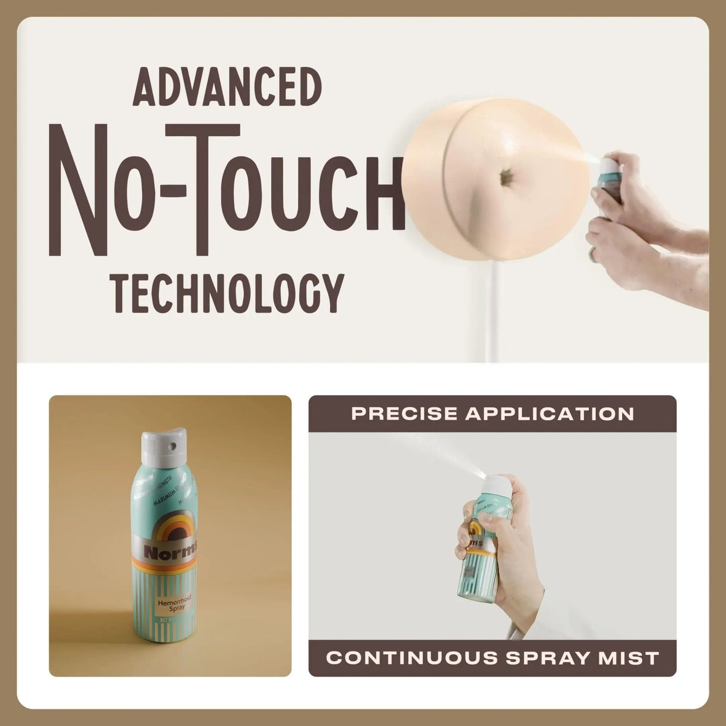 Norms Cooling Hemorrhoid Spray, Maximum Strength Touch-Free Relief with Phenylephrine, Witch Hazel, Aloe, Shrinks Swelling, Calms Itching, Soothes on Contact, 3oz Spray - dailyvitalstore