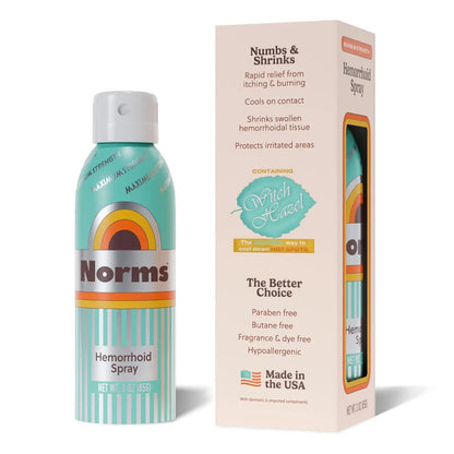 Norms Cooling Hemorrhoid Spray, Maximum Strength Touch-Free Relief with Phenylephrine, Witch Hazel, Aloe, Shrinks Swelling, Calms Itching, Soothes on Contact, 3oz Spray - dailyvitalstore