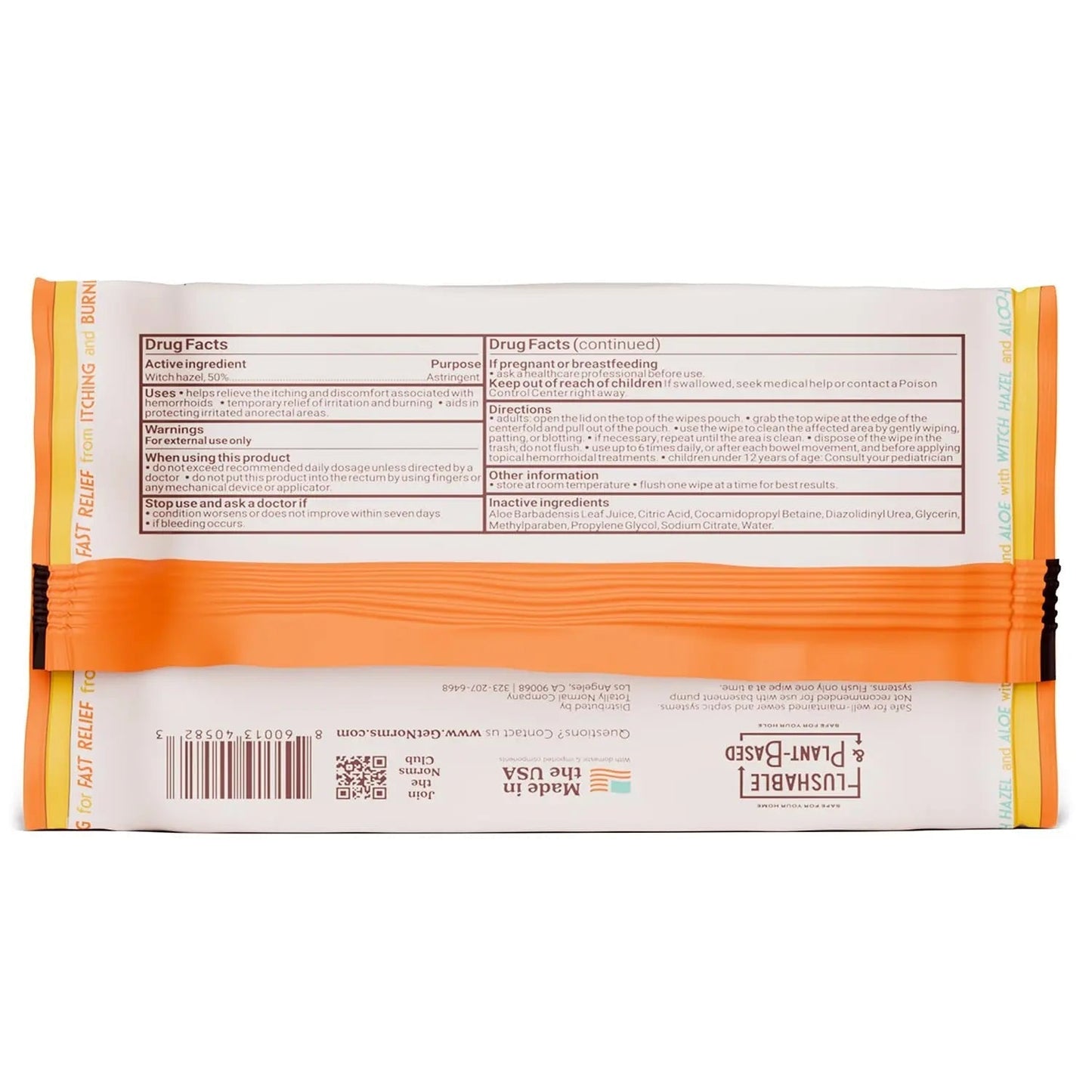 Norms Medicated Hemorrhoid Wipes with Witch Hazel and Aloe, Soothing Flushable Wipes for Itching, Burning & Swelling Relief, Hypoallergenic & Fragrance Free - 48ct (Pack of 3) - dailyvitalstore