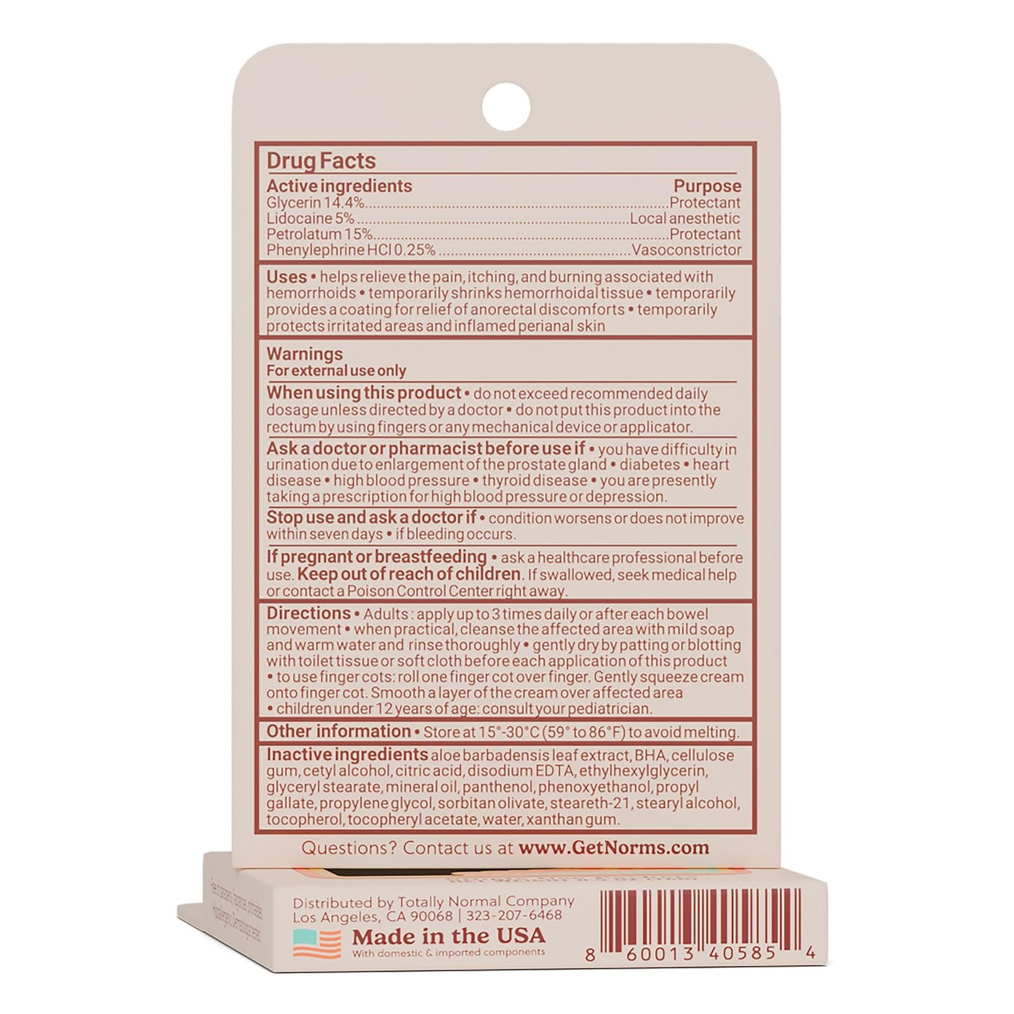 Norms Squeezies Lidocaine Hemorrhoid Cream, Discreet Single Use Travel Packets, 5% Lidocaine, Phenylephrine, Aloe and Glycerin – Numbing, Soothing & Swelling Relief On the Go, 5 Count - dailyvitalstore