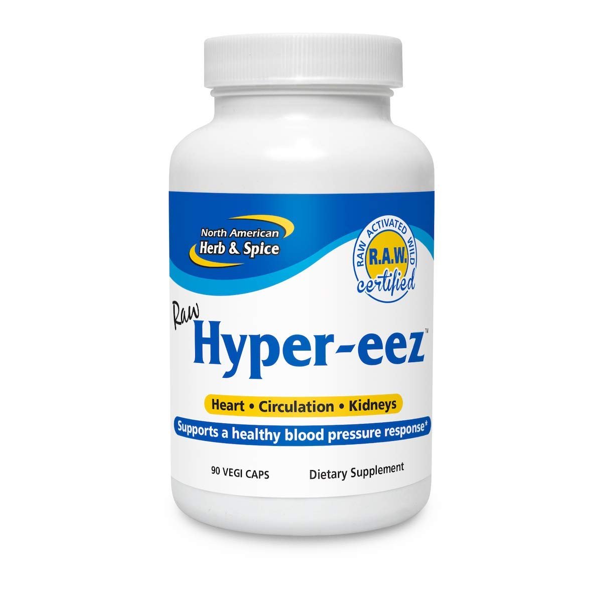 NORTH AMERICAN HERB & SPICE Hyper-eeZ - 90 Vegi Caps - Herbs, Spices, Flowers, Berry Blend - Blood Pressure & Circulation Support - Assists with Heart, Circulation, Kidneys - Non-GMO - 90 Servings - dailyvitalstore