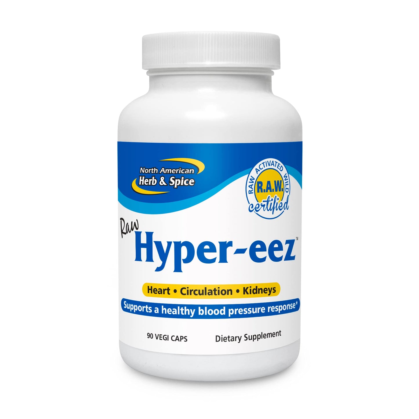 NORTH AMERICAN HERB & SPICE Hyper-eeZ - 90 Vegi Caps - Herbs, Spices, Flowers, Berry Blend - Blood Pressure & Circulation Support - Assists with Heart, Circulation, Kidneys - Non-GMO - 90 Servings - dailyvitalstore