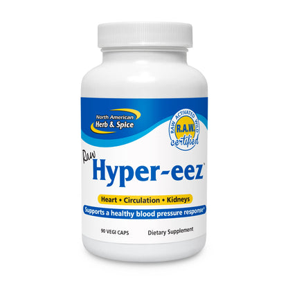 NORTH AMERICAN HERB & SPICE Hyper-eeZ - 90 Vegi Caps - Herbs, Spices, Flowers, Berry Blend - Blood Pressure & Circulation Support - Assists with Heart, Circulation, Kidneys - Non-GMO - 90 Servings - dailyvitalstore