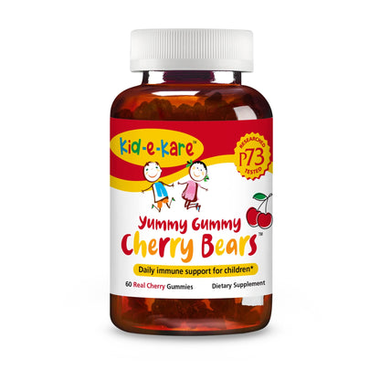 NORTH AMERICAN HERB & SPICE kid-e-kare Yummy Gummy Cherry Bears - 60 Real Cherry Gummies - Daily Immune Support for Children - With P73 Oreganol & Black Seed Oil - Non-GMO - 30 Servings - dailyvitalstore