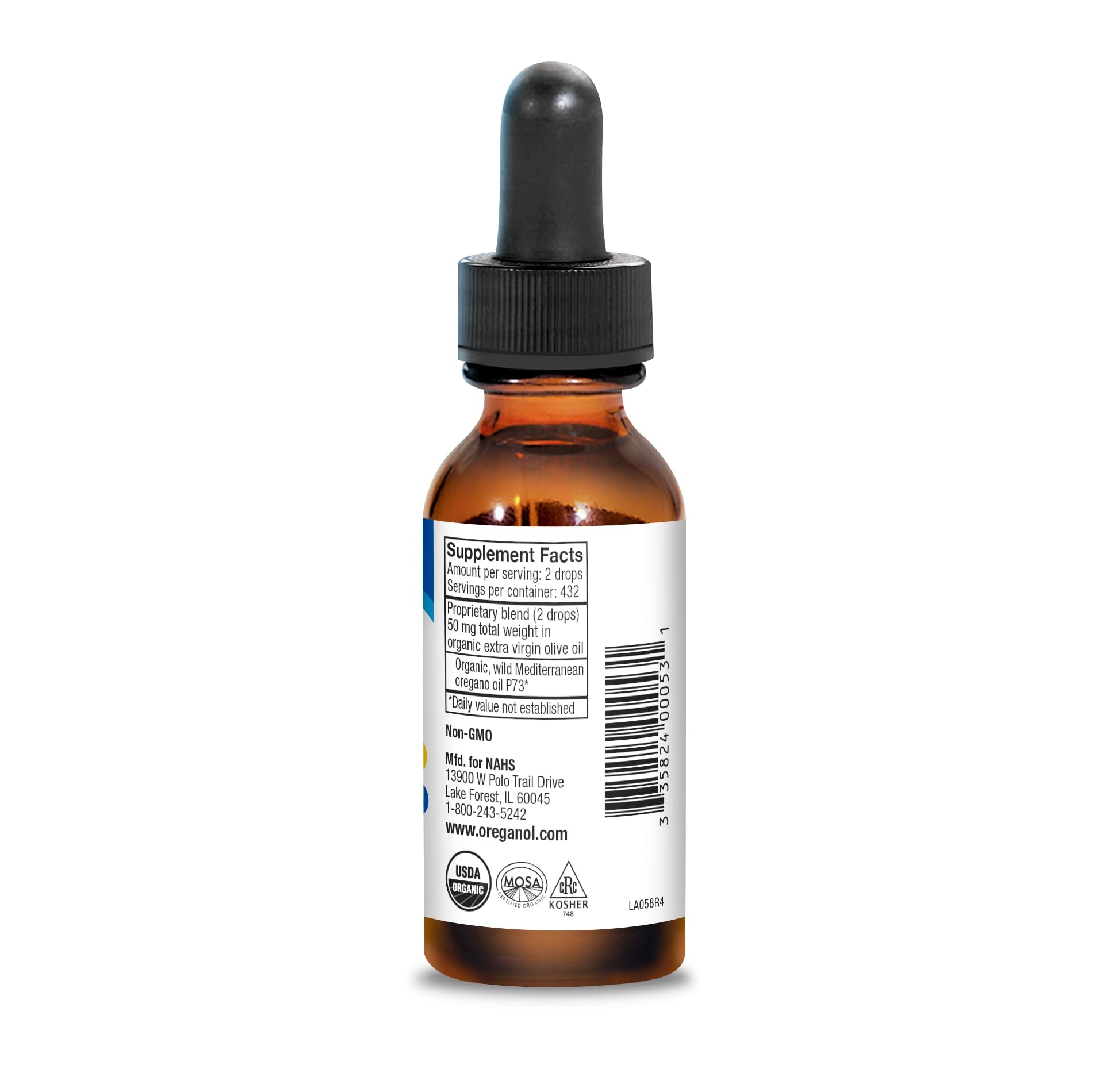 NORTH AMERICAN HERB & SPICE Oreganol - 1 fl. oz. - Unprocessed, Wild, Organic Oregano Oil - dailyvitalstore