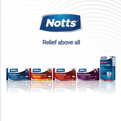 NOTTS PM Extra Strength Pain Relief & Sleep Aid, 500mg Acetaminophen & 25mg Diphenhydramine HCl, 50 Caplets for Nighttime Aches, Headaches & Body Pain, Non-Habit Forming (Pack of 2) - dailyvitalstore