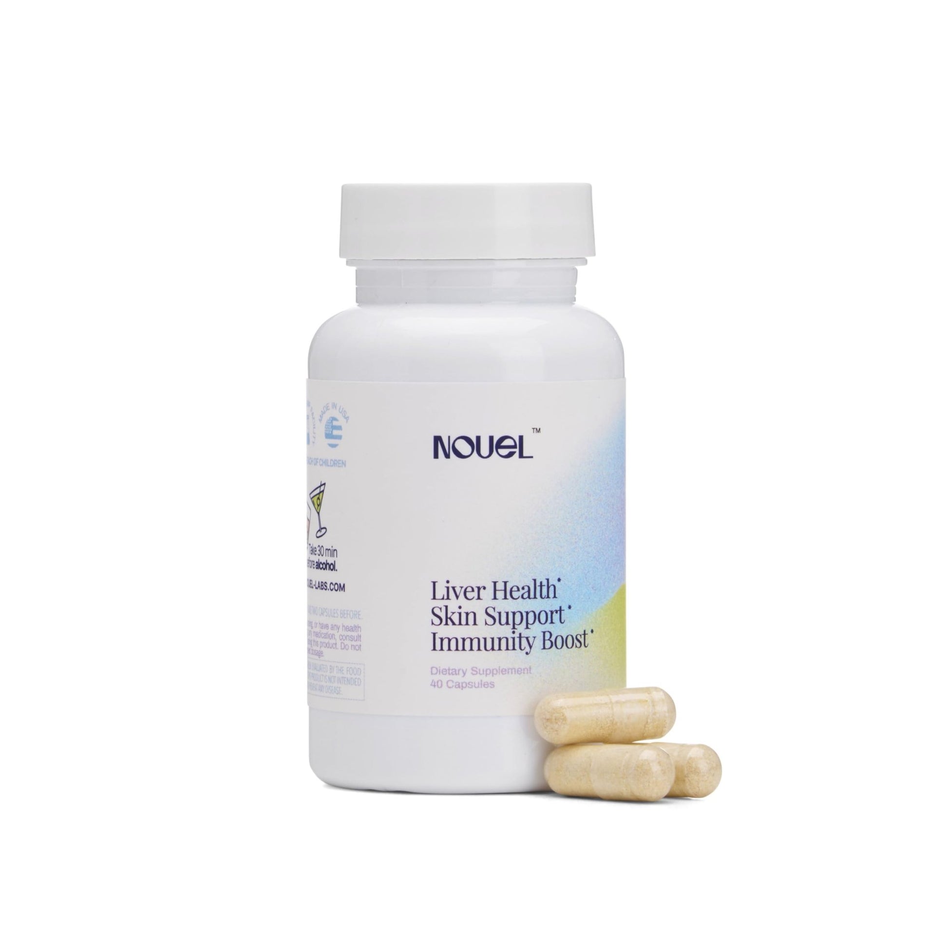 Nouel | Skin + Liver + Immunity Support | Recovery Supplement for Drinking | Milk Thistle, NAC, Hyaluronic Acid, CoQ10, Biotin, - dailyvitalstore