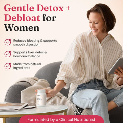 Nourished Natural Health Detox + Debloat - Detox Cleanse and Bloating Relief for Women - Liver and Digestive Support with Milk Thistle - dailyvitalstore