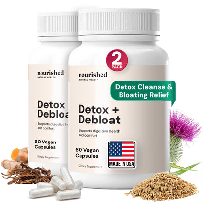 Nourished Natural Health Detox + Debloat - Detox Cleanse and Bloating Relief for Women - Liver and Digestive Support with Milk Thistle - dailyvitalstore