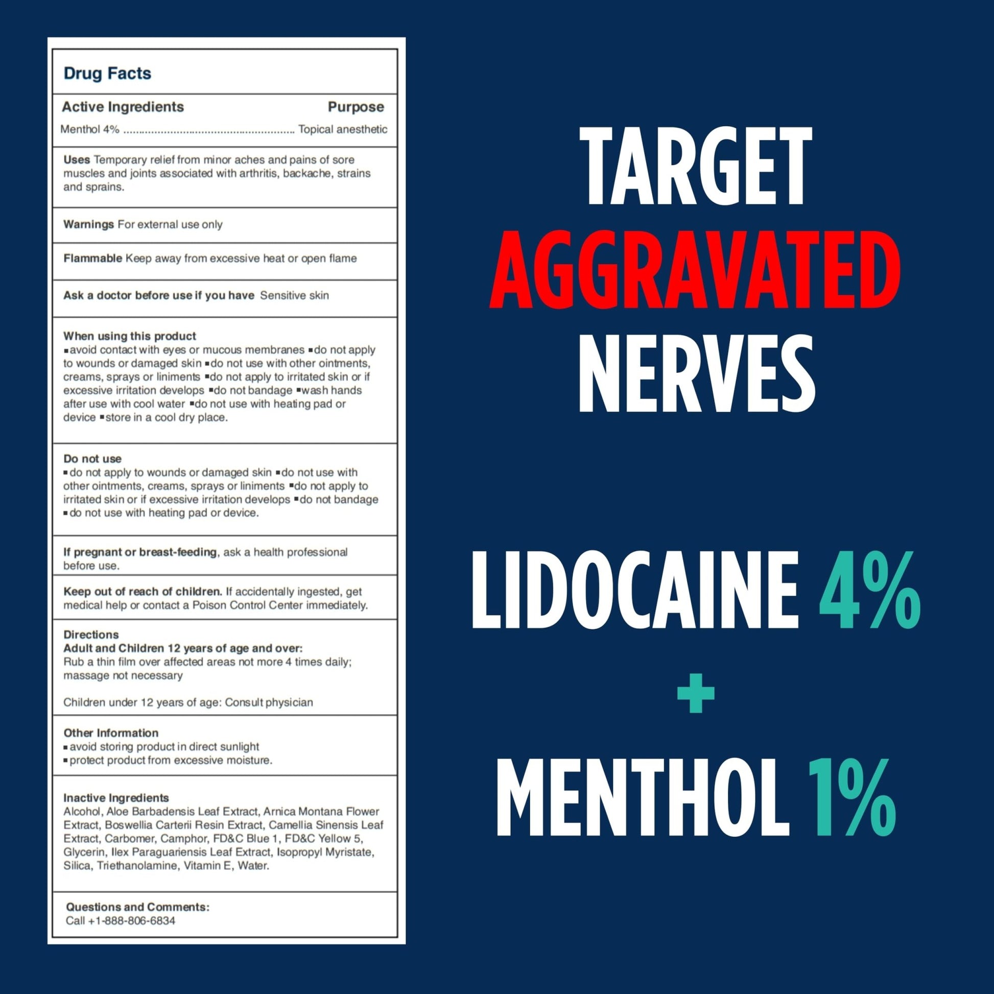 NOVEHA Lidocaine Roll-On Gel 4% | Maximum Strength Temporary Topical Pain Relief for Minor Muscle & Joint Aches | Cooling Formula with Menthol & Arnica | Non-Greasy, Quick-Drying | 2.5 fl oz - dailyvitalstore