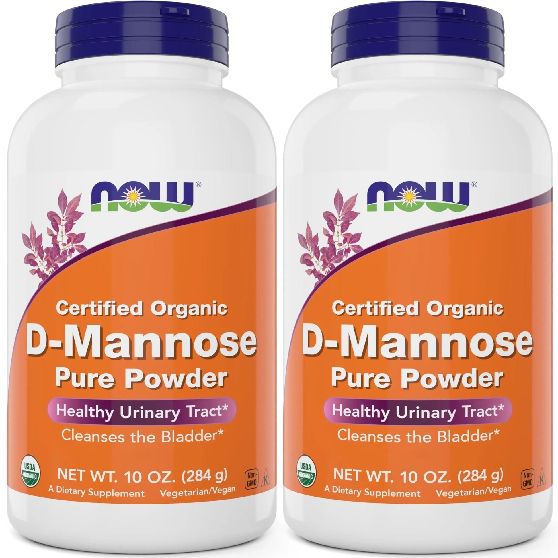 NOW Foods Pure, Organic D-Mannose 10 oz Powder (Pack of 2) - Bladder Cleanse and Urinary Tract Health Supplement - Non-GMO - Vegan Friendly - 2000mg / 2 Grams per Serving - dailyvitalstore