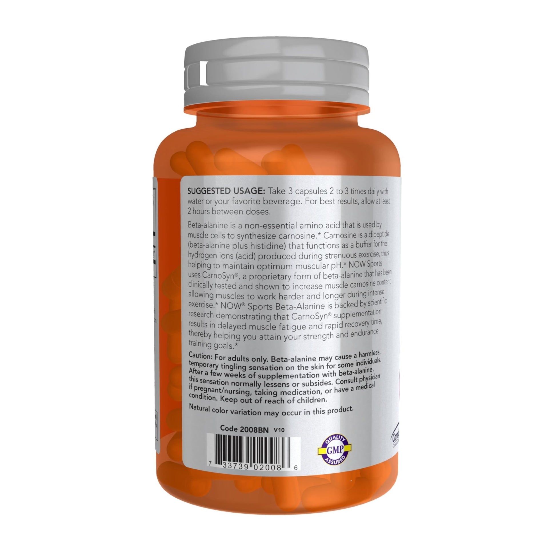 NOW Foods Sports Nutrition, Beta-Alanine 750 mg, Delays Muscle Fatigue*, Endurance*, 120 Veg Capsules - dailyvitalstore