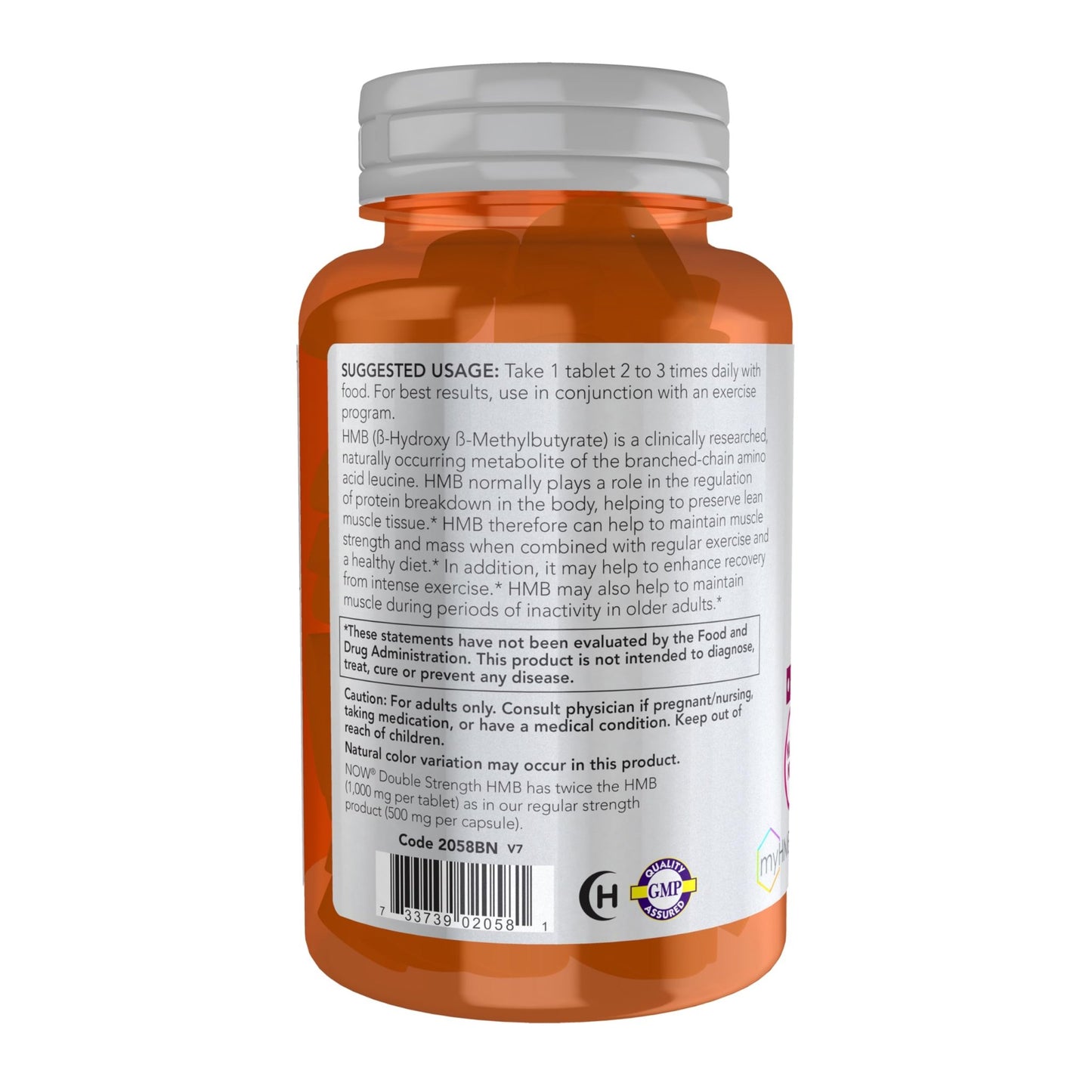 NOW Foods Sports Nutrition, HMB (β-Hydroxy β-Methylbutyrate), Double Strength 1,000 mg, 90 Tablets - dailyvitalstore