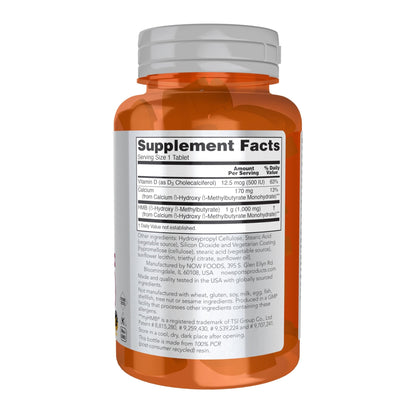 NOW Foods Sports Nutrition, HMB (β-Hydroxy β-Methylbutyrate), Double Strength 1,000 mg, 90 Tablets - dailyvitalstore
