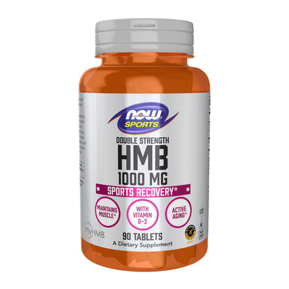 NOW Foods Sports Nutrition, HMB (β-Hydroxy β-Methylbutyrate), Double Strength 1,000 mg, 90 Tablets - dailyvitalstore